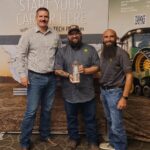 Pictured (from left) are John Deere service development manager David Bostic; Jake Selvidge, director of John Deere Agriculture Equipment Technology at ASU-Beebe; and Tony DiFlorio, instructor of John Deere ag tech.