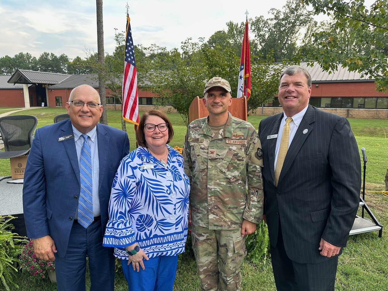 Picture of trustees attending ASU-Beebe anniversary event at Little Rock Air Force Base