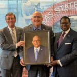 Picture of (from left) ASU System Interim President Robin Myers, Trustee Emeritus Steve Eddington and Board of Trustees Chair Robert Rudolph Jr.
