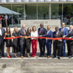The Arkansas State College of Veterinary Medicine hold a ceremony to mark the opening of the building on Tuesday, August 11, 2026. The Governor of Arkansas, Sarah Huckabee Sanders, Dr. Todd Shields, President of the ASU System Office, Dr. Calvin White, Jr., Chancellor, Dr. Heidi Banse, Dr. Len Frey, Dr. Russ Hannah and members of the ASU System Board of Trustees cut the ribbon marking the opening.